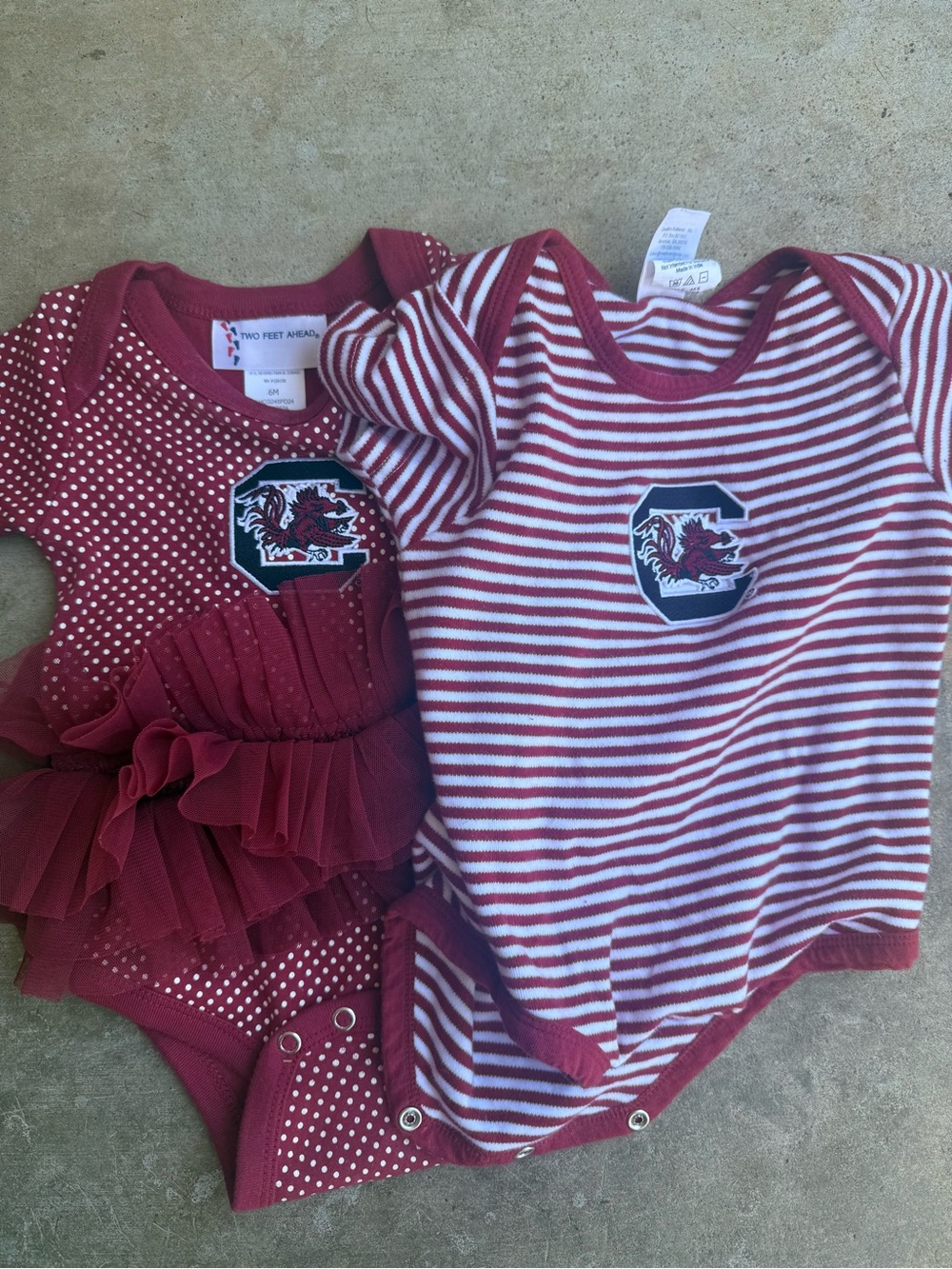 Bundle Two of Gamecock Baby Onesies 6m